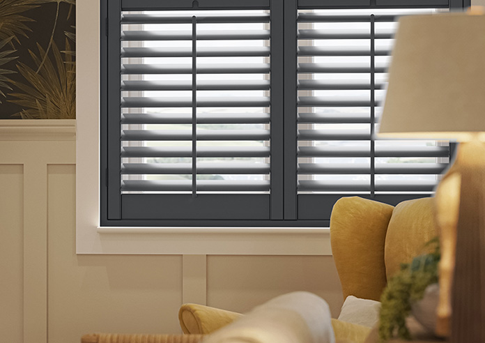 Kensington, Shadow Grey - Cafe Style Plantation Shutter - Image 5